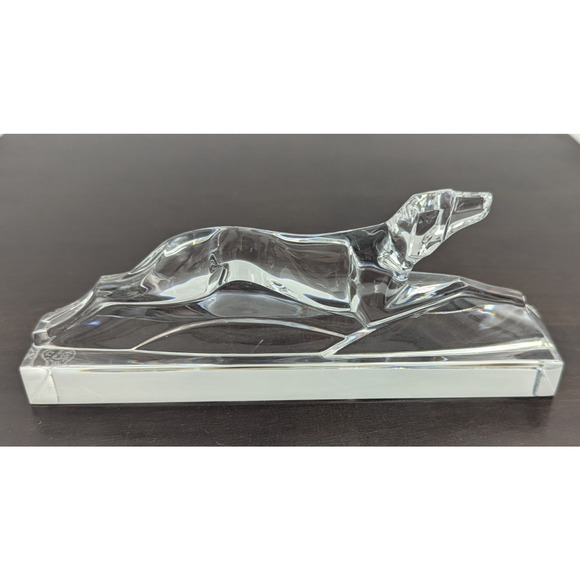 Baccarat Crystal Greyhound Dog Figurine Paperweight France 7-1/4" - Picture 2 of 11